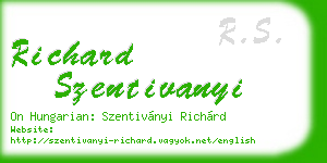 richard szentivanyi business card